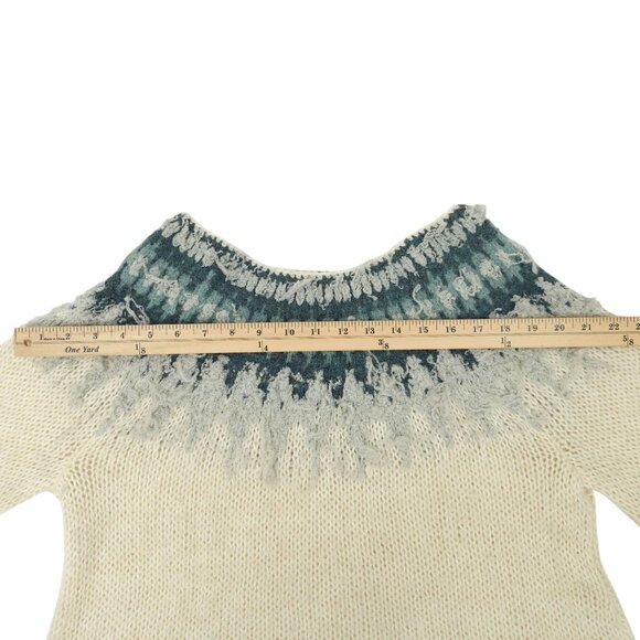 Free People Baltic Fair Isle Sweater Womens M Balloon Sleeve Oversized Boho - Picture 11 of 16